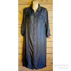 N Touch Denim Front Button Up Dress